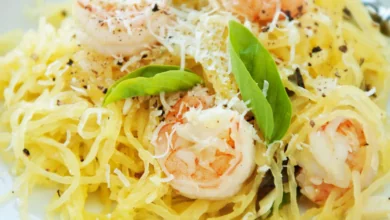 LEAN & GREEN CREAMY SPAGHETTI SQUASH WITH SHRIMP