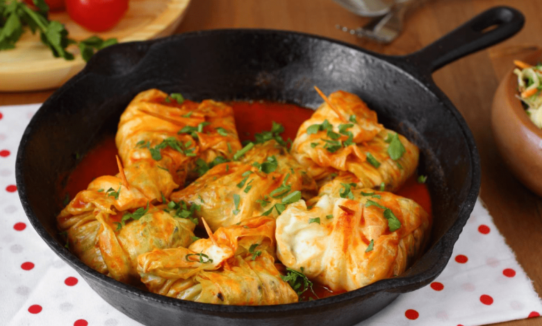 CABBAGE WRAPPED BEEF POT STICKERS