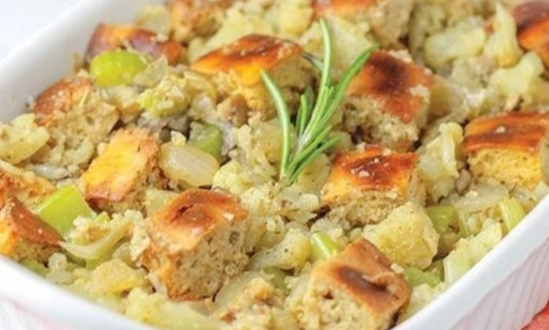 Lean and Green Cauliflower & Biscuit Stuffing