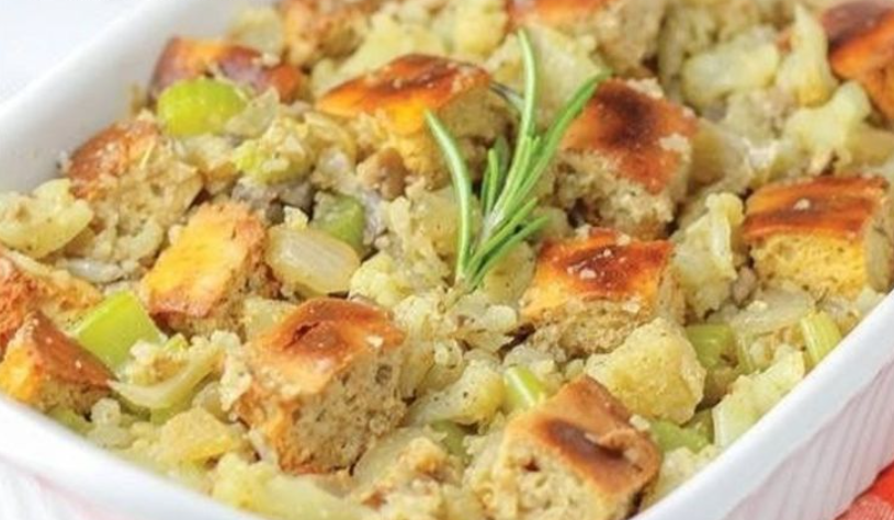 Lean and Green Cauliflower & Biscuit Stuffing