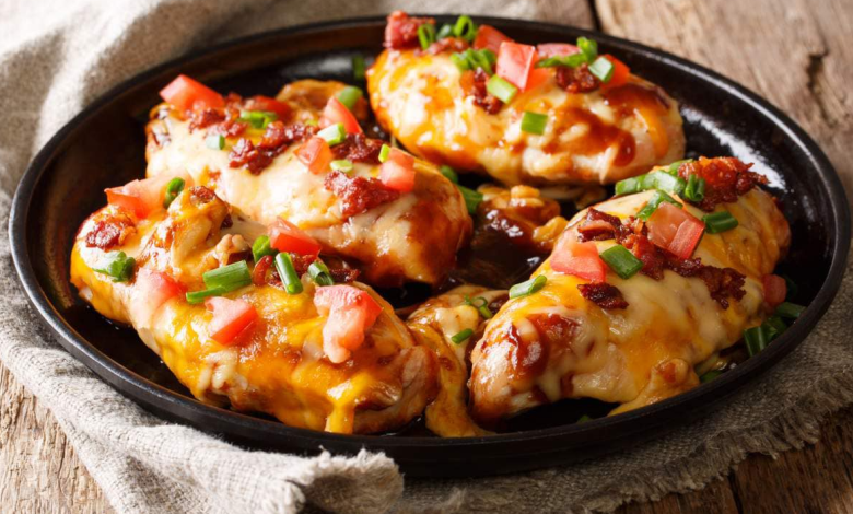 Lean & Green Healthy Cheesy Bacon Smothered Chicken
