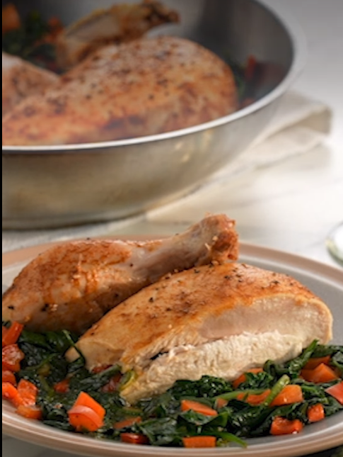 Optavia Lean and Green Spatchcock Chicken With Veggies