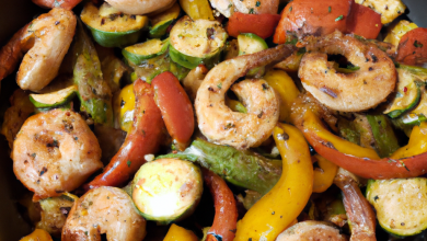 Cajun Shrimp & Sausage with Bell Peppers, Asparagus, Zucchini & Squash