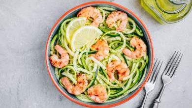 Spiralized Zoodles with Shrimp