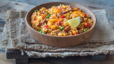 Chicken and Soy Chorizo with Paella