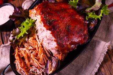 Instant Pot BBQ Pulled Pork with Greek Yogurt Slaw