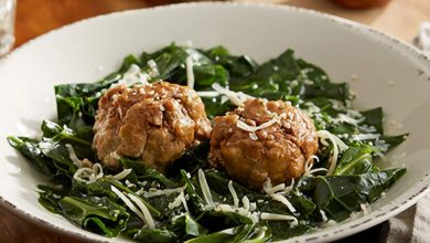 Parmesan-Meatballs-&-Collard-Greens