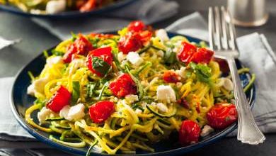 Pesto Zucchini Noodles with Grille Chicken