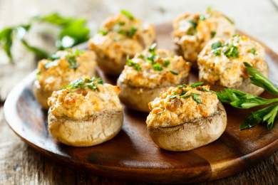 Steamed Stuffed Mushrooms