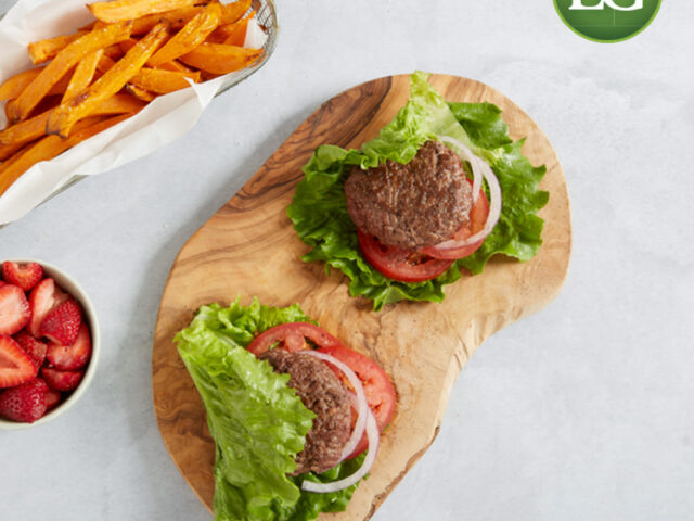 Lettuce Burger & Sweet Potato Fries